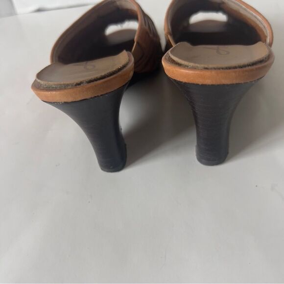 Annie Womens Open Toe Tan Leather Wedge Sandals Style 15041 Size 7 Narrow - Picture 5 of 6